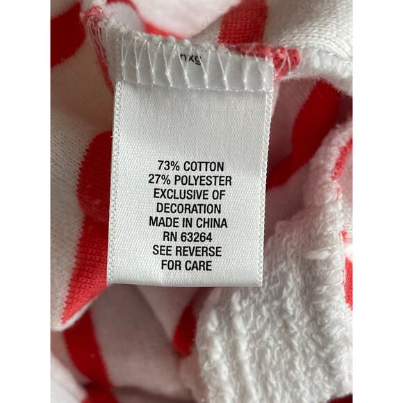 Anthropologie Sunday Orange White Striped Hooded Athletic Long Sleeve Top 1X - Picture 7 of 7